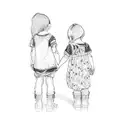 two children holding hands tattoo design idea