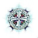celtic cross with  tattoo design idea
