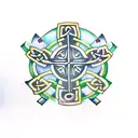 celtic cross with  tattoo design idea