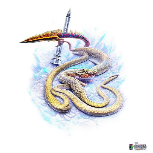 serpiente alrededor de una espada  tattoo design idea