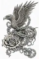 Kirin Broken Chains: Around the phoenix's talons, include broken chains or shackles thorn rose broken heart bad women  tattoo design idea