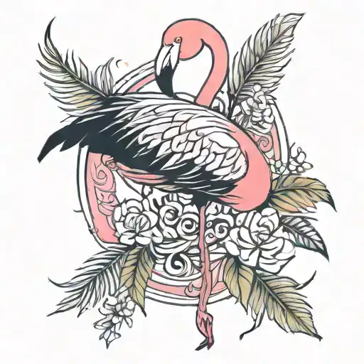 flamingo tattoo design idea