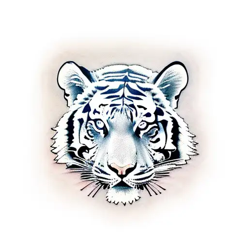 Tiger with baby tiger tattoo design idea
