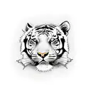 Tiger with baby tiger tattoo design idea