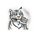 Tiger with baby tiger tattoo design idea