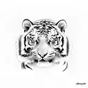 Tiger with baby tiger tattoo design idea