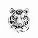 Tiger with baby tiger tattoo design idea