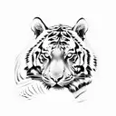 Tiger with baby tiger tattoo design idea