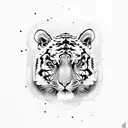 Tiger with baby tiger tattoo design idea