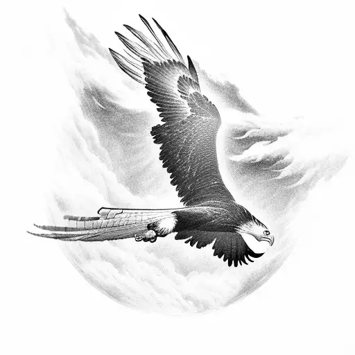 Spirit Animal Tattoo Designs - Tribal Flying Eagle Tattoo - Free  Transparent PNG Download - PNGkey