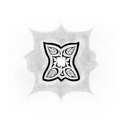 mini black cross on bottom of tricep tattoo design idea