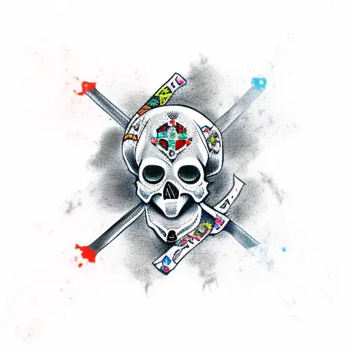 Skull and crossbones tattoo design idea