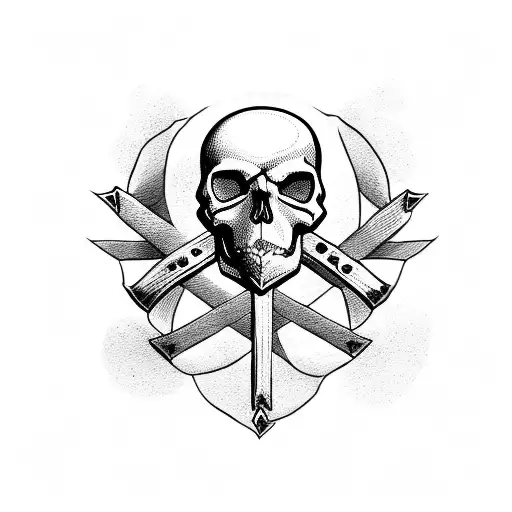 Skull and crossbones tattoo design idea