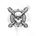 Skull and crossbones tattoo design idea