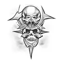 Skull and crossbones tattoo design idea