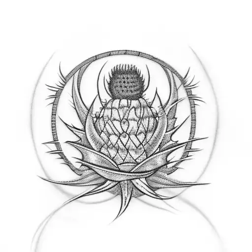 Thistle, weaving bobbin tattoo design idea