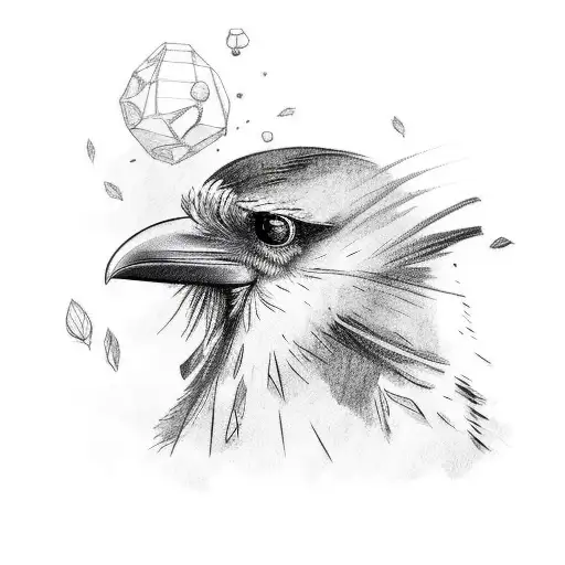 raven with live like a bird set free tattoo design idea