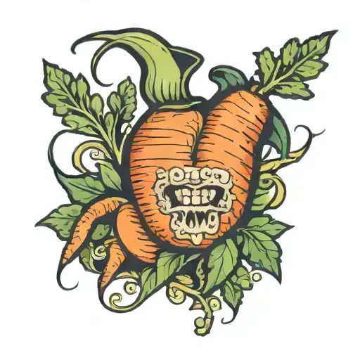 carrot pitcher butthole tattoo design idea