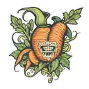 carrot pitcher butthole tattoo design idea