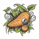 carrot pitcher butthole tattoo design idea