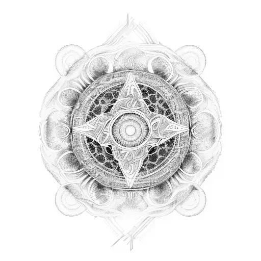 fire spiral mandala tattoo design idea