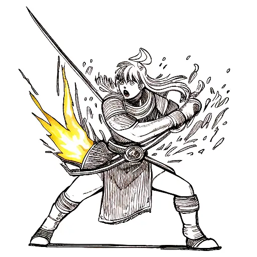 warrior ready to fight with ox on fire head  tattoo design idea