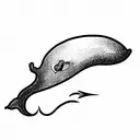 anatomic heart whale tattoo design idea