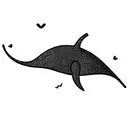 anatomic heart whale tattoo design idea