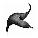 anatomic heart whale tattoo design idea