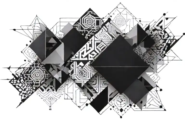 Blackout top of arm tattoo design idea