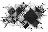 Blackout top of arm tattoo design idea