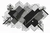 Blackout top of arm tattoo design idea