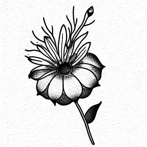 dill flower tattoo design idea