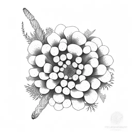 dill flower tattoo design idea