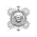 drowning crown and a moon with waxing gibbous phase  tattoo design idea