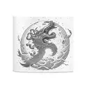 drowning crown and a moon with waxing gibbous phase  tattoo design idea