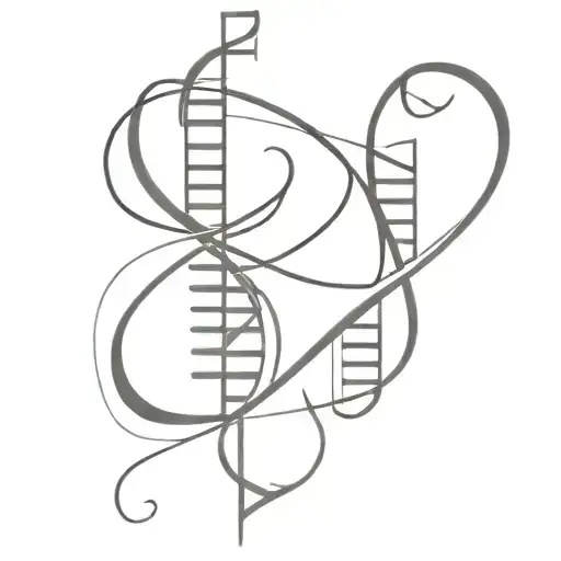 DNA tattoo design integrated with music tattoo design idea