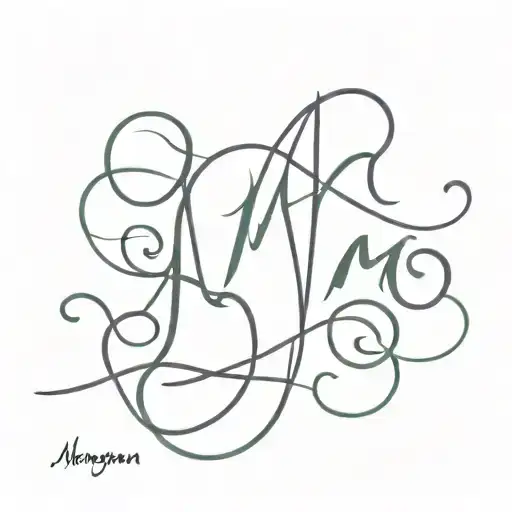 The integrated minimal tattoo design of the name of Maryam with Amir Hossein tattoo design idea