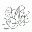 The integrated minimal tattoo design of the name of Maryam with Amir Hossein tattoo design idea