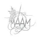 The integrated minimal tattoo design of the name of Maryam with Amir Hossein tattoo design idea