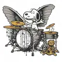 Snoopy playing drums tattoo design idea
