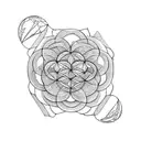 flower of life inside lizard tattoo design idea