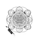 flower of life inside lizard tattoo design idea