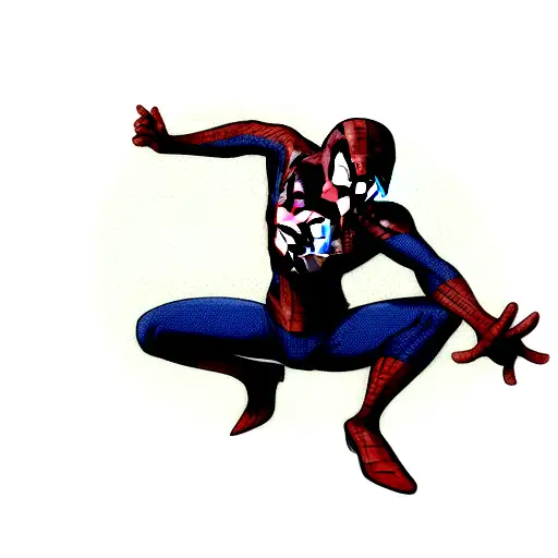 spiderman pose tattoo design idea