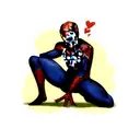 spiderman pose tattoo design idea