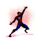 spiderman pose tattoo design idea