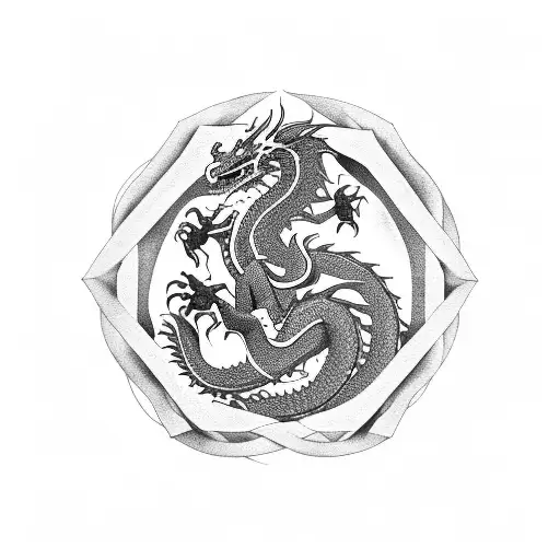 dragon in infinity sign tattoo design idea