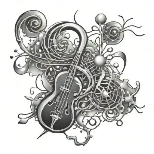 neurons and music tattoo design idea