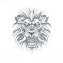 lion roar angry tattoo design idea