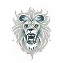 lion roar angry tattoo design idea